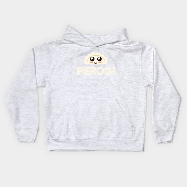 Pierogi Cute Dumpling Kids Hoodie by SybaDesign